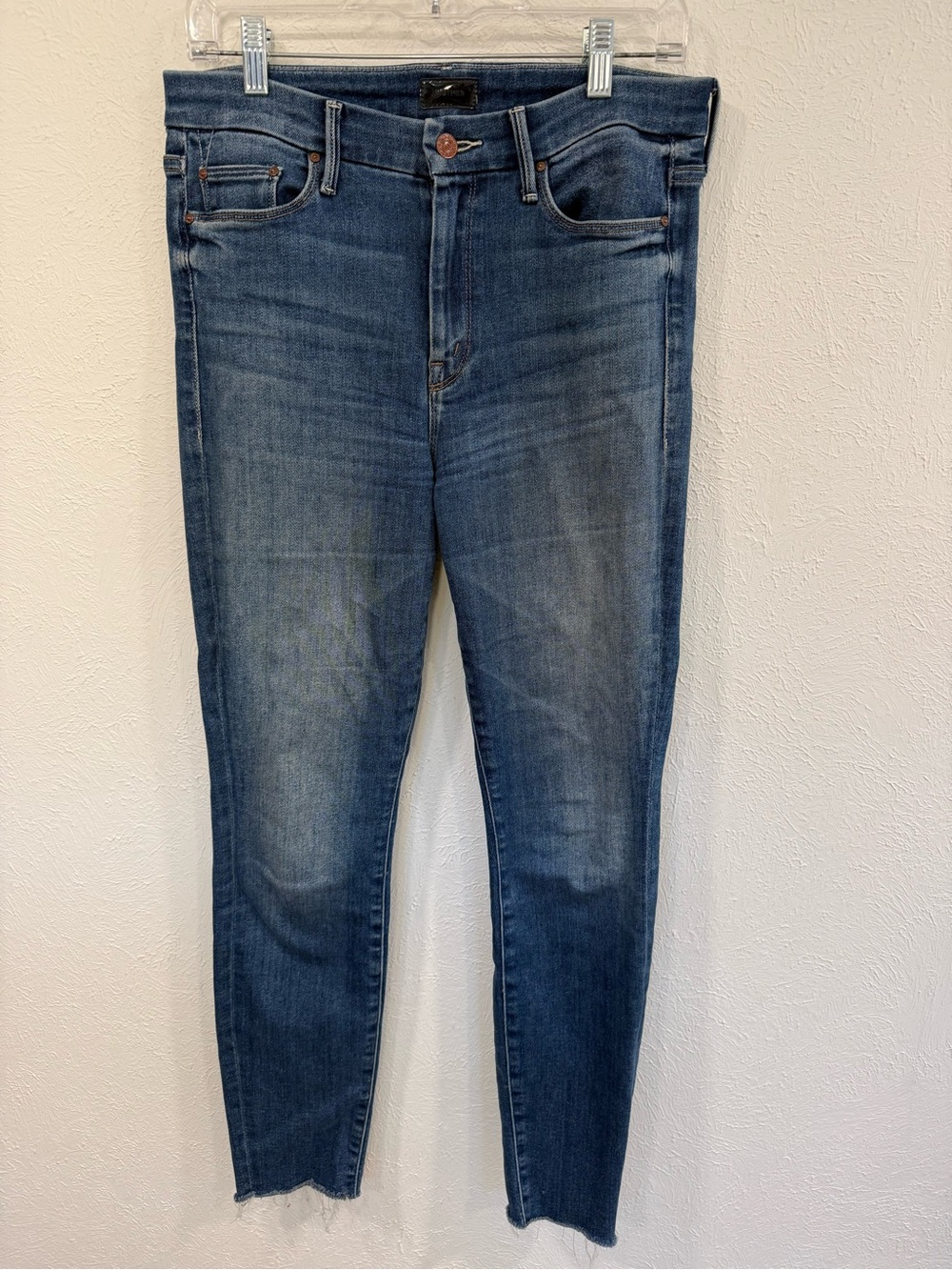 MOTHER The Looker Ankle Fray Skinny Jeans Blue Size 29